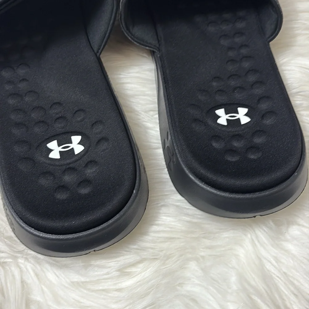 NEW In Packaging Under Armour Black White Men’s Size 17 Slides